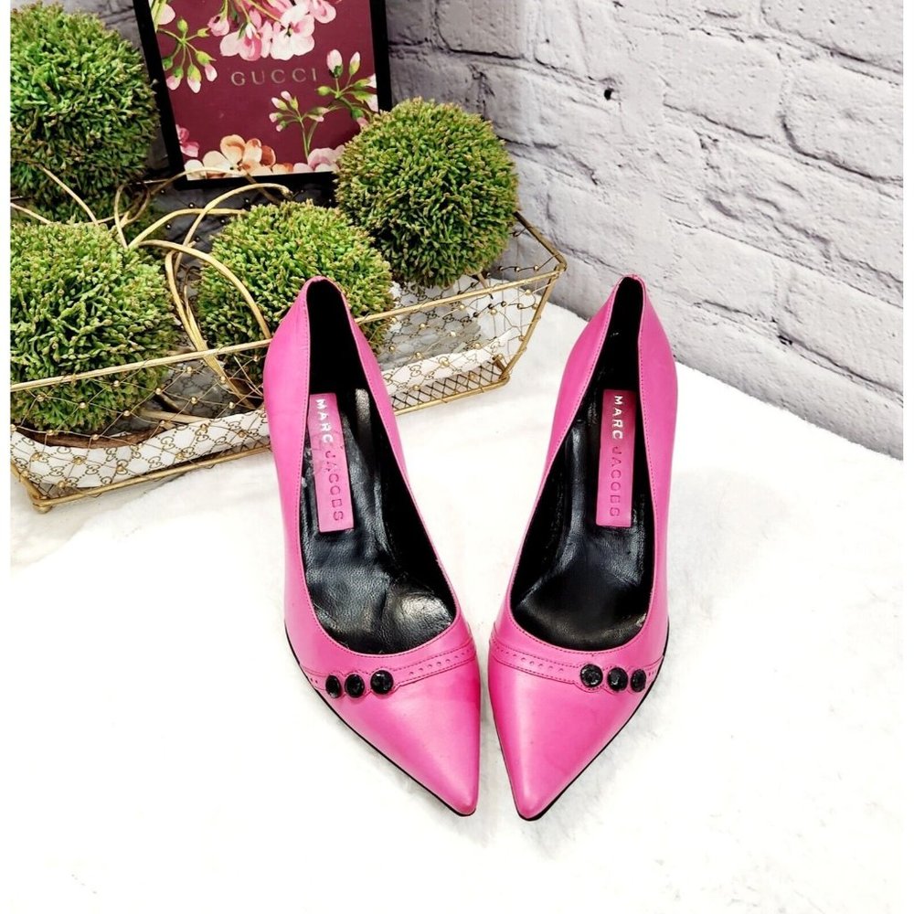 Vintage MARC JACOBS Hot Pink Leather Pumps Made In Italy Sz 6